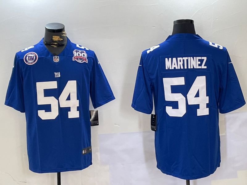 Men New York Giants #54 Martinez Blue 2024 Nike Vapor Limited NFL Jersey style 6